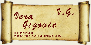Vera Gigović vizit kartica